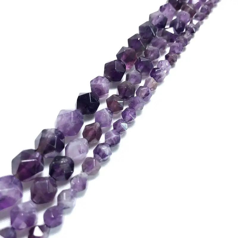 Natural amethyst cut surface semi-finished loose beads for DIY Bracelet necklace This has a size of 6mm | Украшения и аксессуары