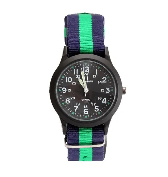 black blue green Популярные модные детские часы для студентов, для мальчиков и девочек, аналоговые кварцевые часы для мужчин, повседневные женские наручные часы, Холщовый ремешок, Relojes, подарки - Цвет: black blue green