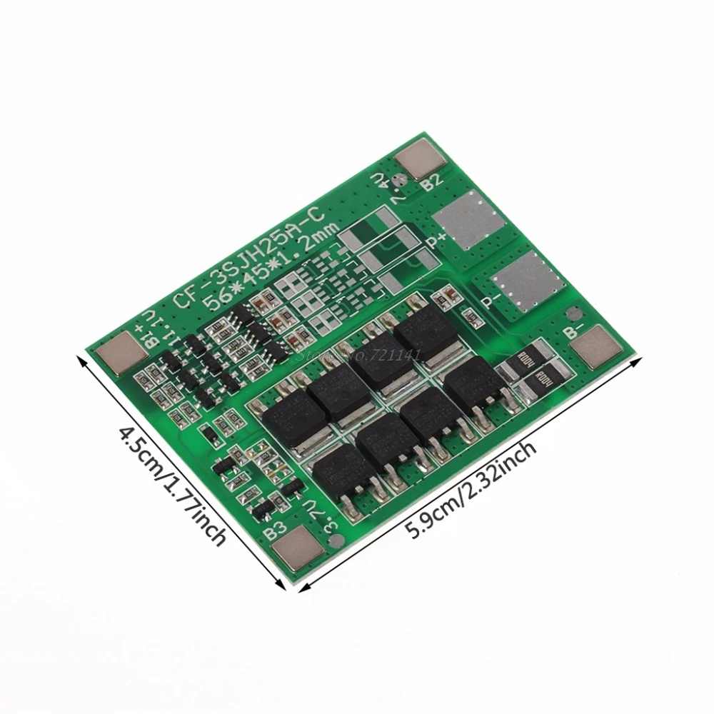 25A 12V 3S полимерный литий ионный 18650 зарядное устройство Щит защиты печатной платы