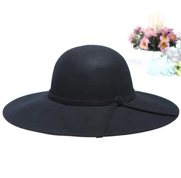 6 шт. классические женские зимние шерстяные флоппи шляпы с полями большие