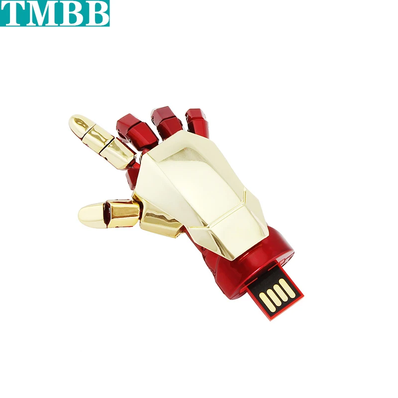 Креативный USB флеш-накопитель Ironman, 128 ГБ, флеш-накопитель, флеш-накопитель, анимированная рука Железного человека, 4 ГБ, 8 ГБ, 16 ГБ, 32 ГБ, 64 ГБ, USB 2,0, карта памяти