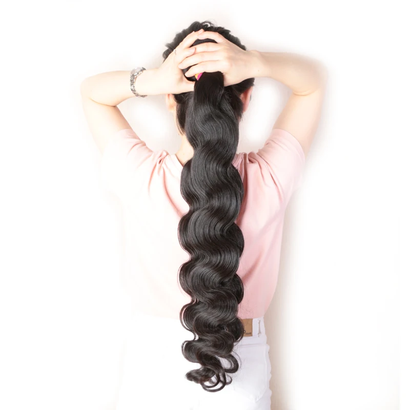 Ali queen hair продукты Бразильские волосы плетение Пряди 10 шт./лот объемная волна человеческие волосы ткачество натуральный цвет девственные волосы