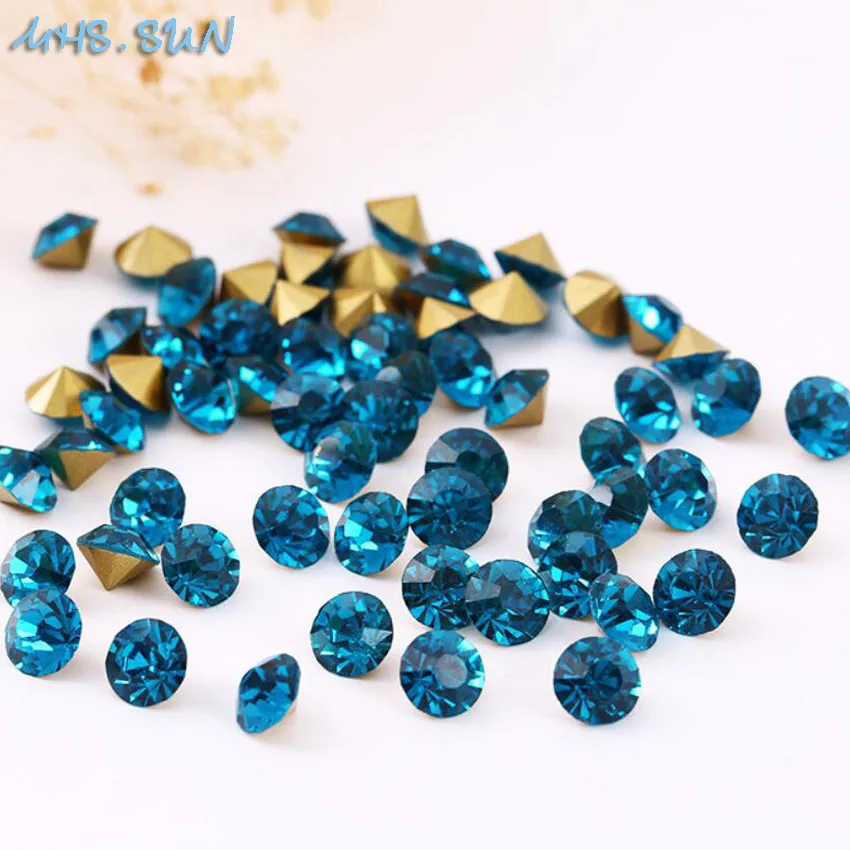 MHS.SUN 1440pcs SS12 Jewelry Accessories Colors Loose Faceted Rhinestones Point back Glass Stones For Clothing Decoration | Дом и сад