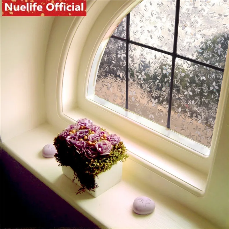 Электростатическая стеклянная пленка с цветочным узором для гостиной спальни