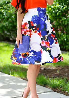 Skirts Women 2017 Summer floral print full high waist Flared Pleated A Line Skirt Mini | Женская одежда