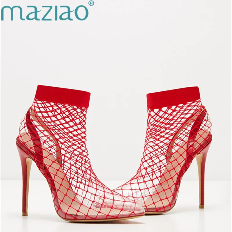 Туфли-лодочки женские с острым носком пикантная сетчатая обувь на тонком
