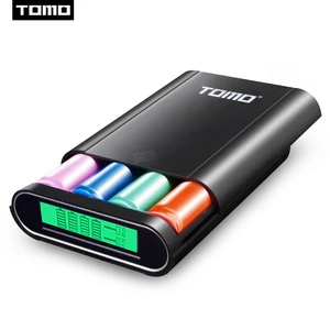 tomo 18650 battery charger case 2 input t4 portable diy display powerbank 5v 2 1a output max free global shipping