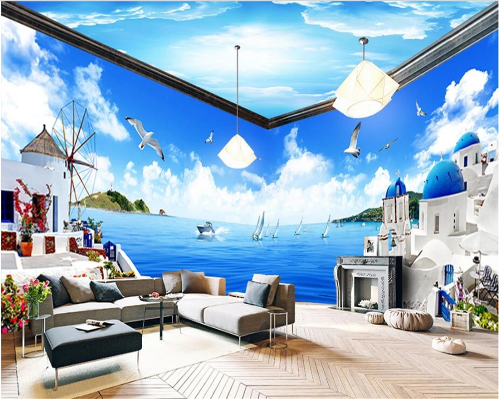 Модные Соблазнительные водостойкие 3d обои в средиземноморском стиле на весь дом