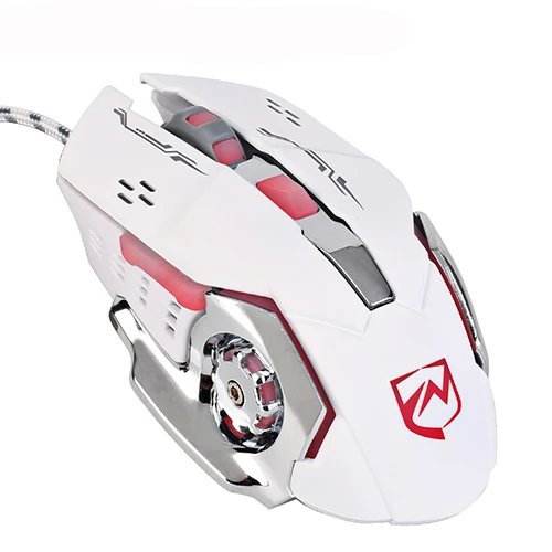 White Новая Механическая игровая мышь с подсветкой, проводная USB 3200 dpi, подсветка для макросъемки, компьютерная мышь с подсветкой для Pro Gamer - Цвет: White