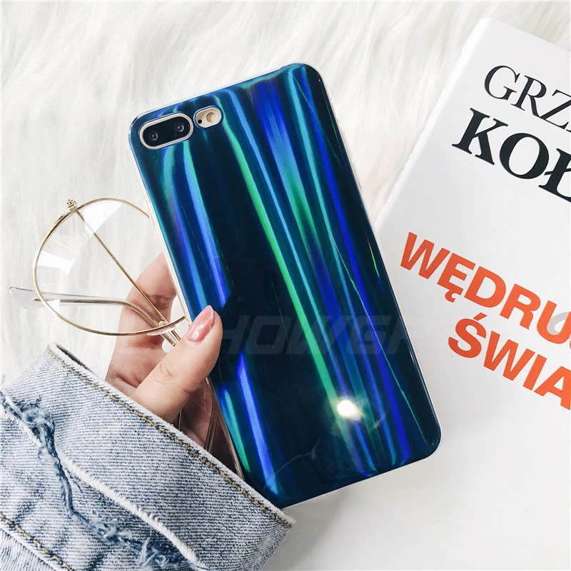 Роскошный Радужный блестящий чехол с зеркалом для iPhone XS Max XR X 6 6S 7 8 Plus 5 5S SE Aurora