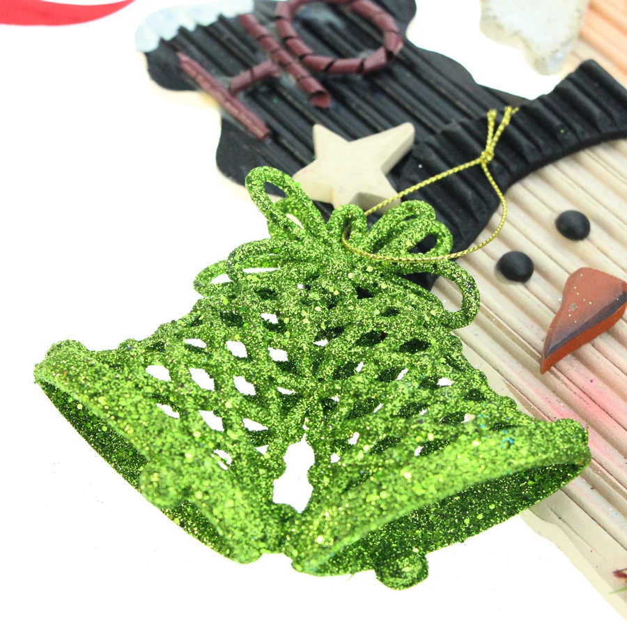 1 PC transparent Gold powder color Small bell Christmas Tree decorations X-mas tree size 11CMX9CM decoration pendants for party | Дом и сад