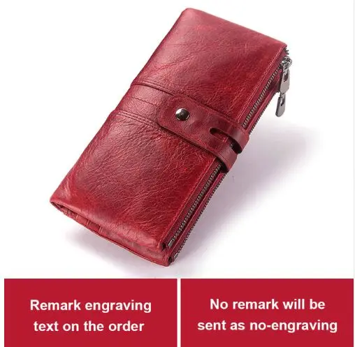 Red with engrave Модный женский кошелек из натуральной кожи с несколькими карманами, женские кошельки, женские кошельки, клатч для сотового телефона, vallet portefeuille femme - Цвет: Red with engrave