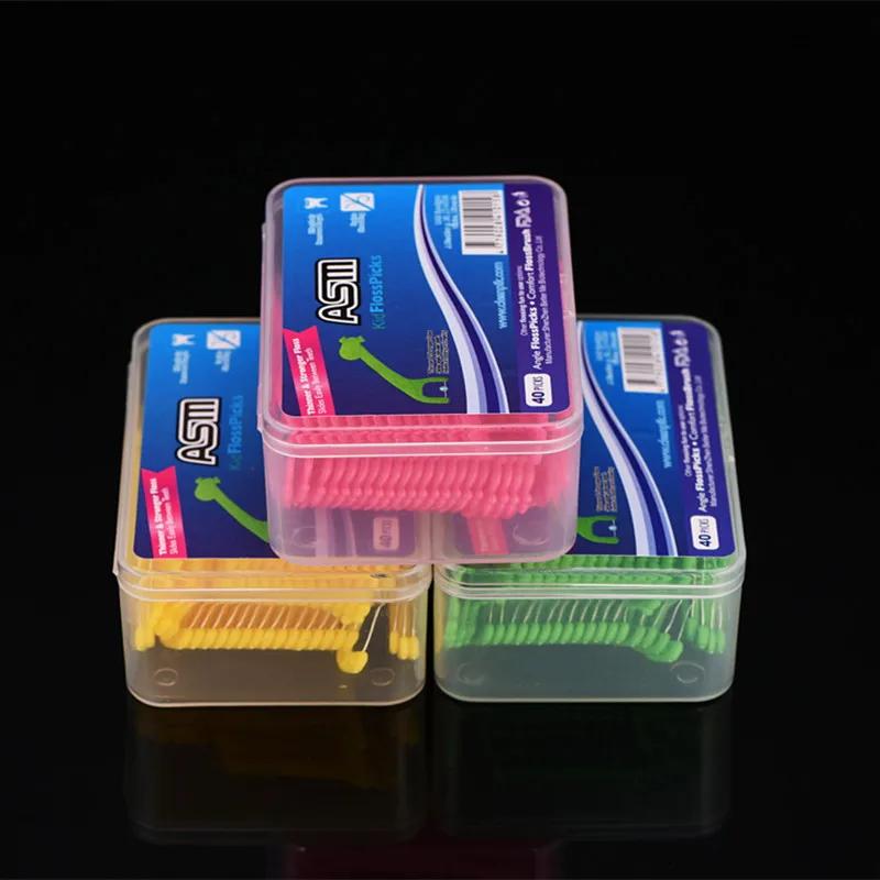 Стоматологический Флоссер 40/коробок * 3 детский выделенный флосс детская нить для