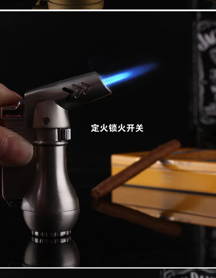 Новая портативная компактная Бутановая Зажигалка, фонарь, турбо-зажигалка, мини-распылитель, ветрозащитная металлическая зажигалка, 1300 C, без газа