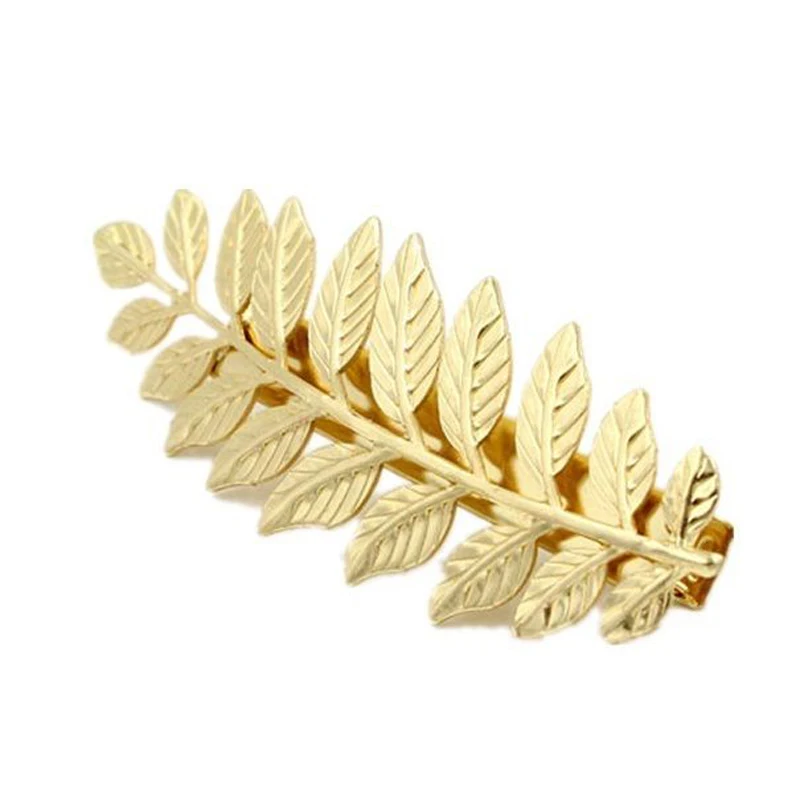 Модная шпилька для волос в виде листа, женские заколки золотого цвета, заколки для волос, головные уборы для женщин, ювелирные изделия