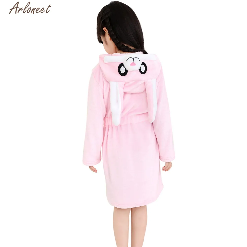 Pink Одежда arloneet для маленьких девочек для мальчиков мультфильм Динозавр с принтом пижамы с длинными рукавами пижамы с надписью детская одежда хлопковое пальто с капюшоном топы пижамы - Цвет: Pink