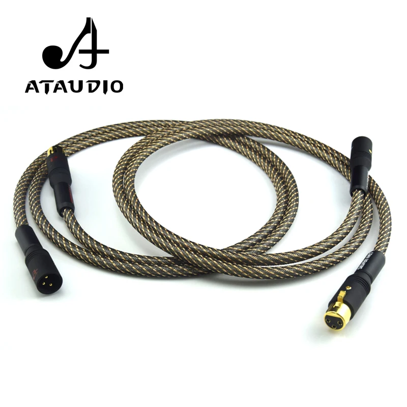 Одна пара посеребренных кабелей ATAUDIO Hifi 2 XLR кабель Hi end папа мама с позолоченным