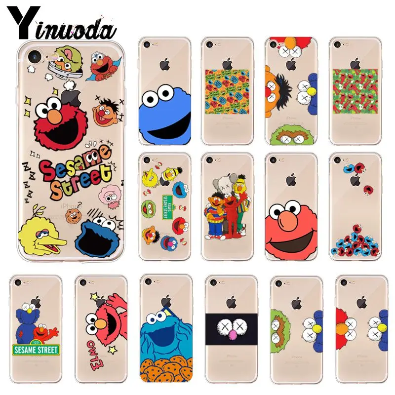 Yinuoda Улица Сезам прозрачный мягкий чехол для телефона iPhone 8 7 6 6S Plus 5 5S SE XR X XS MAX Coque