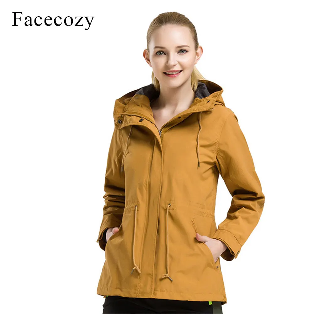 Женская ветровка с капюшоном Facecozy водонепроницаемая флисовая куртка для походов