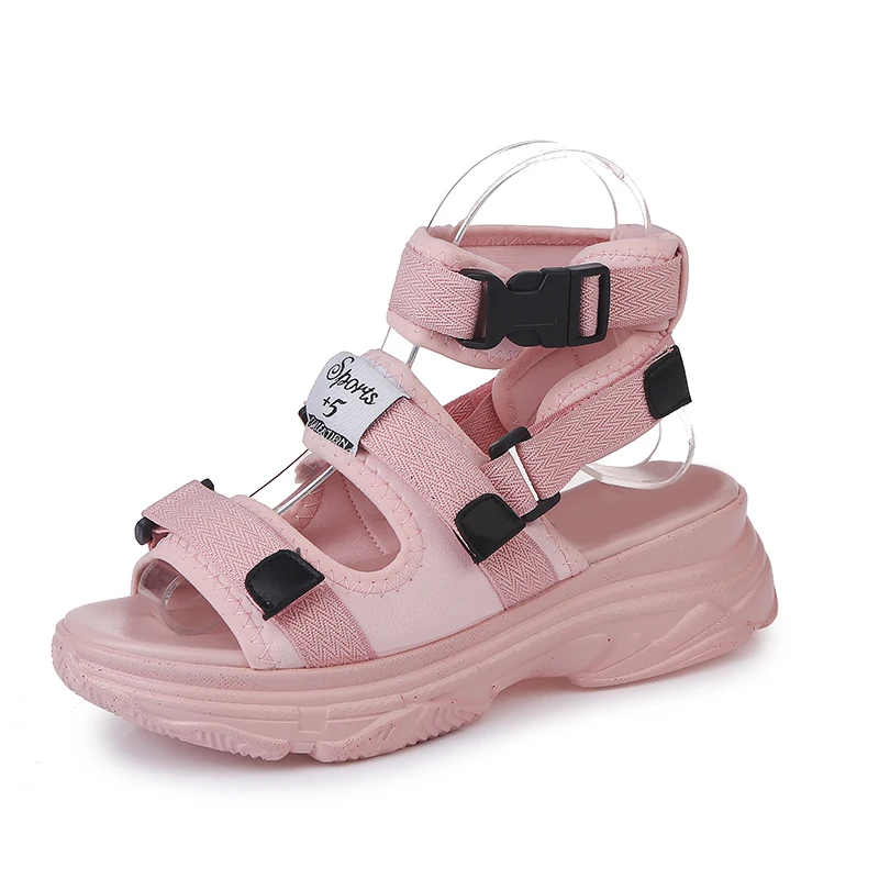 Женские сандалии на платформе Fujin со съемными ремешками и открытым носком весну