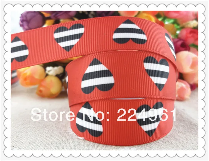 Новое прибытие 7/"(22 мм) Любовь Сердце Напечатано grosgrain ленты День Святого Валентина ленты для волос 5 ярдов