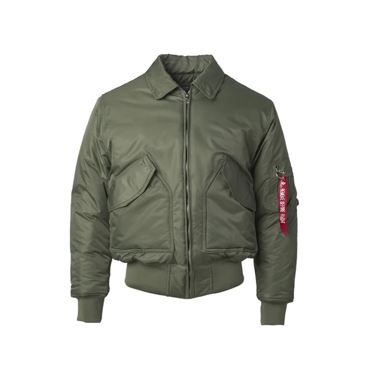 Army Green Coat CWU-45P, толстая зимняя куртка, Мужская короткая куртка-бомбер, Мужская свободная куртка-пилот с отложным воротником, зимнее пальто в стиле хип-хоп - Цвет: Army Green Coat