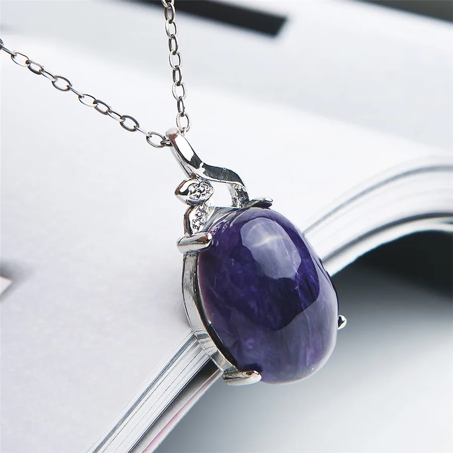 Ожерелье с подвеской из натурального фиолетового камня ожерелье в виде капель