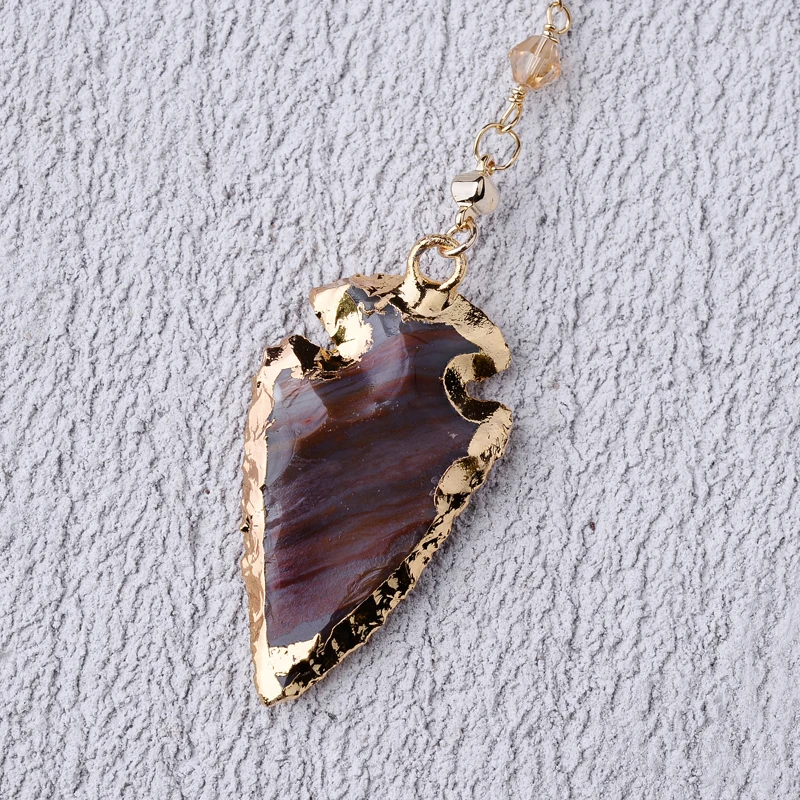 BOJIU горячая Распродажа подвеска из каменной друзы длинное ожерелье модное летнее