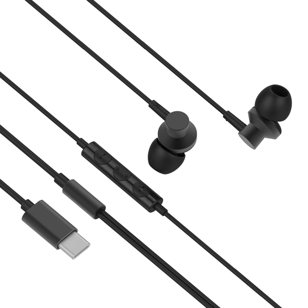 Тип C наушники USB с высоким разрешением Аудио гарнитура в ухо кнопкой микрофона на