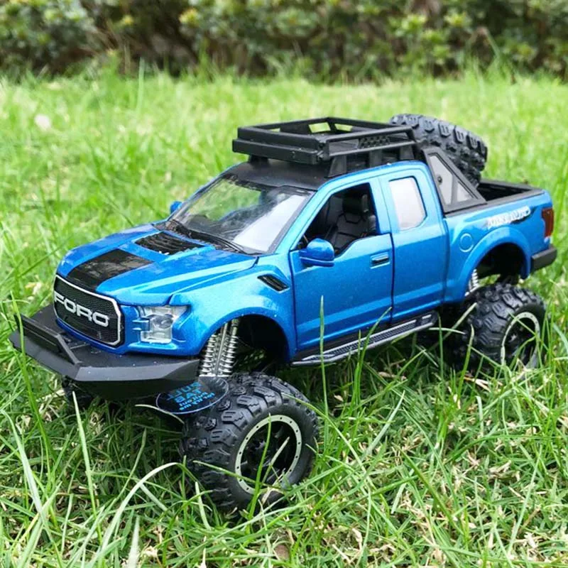 Blue 1:32 Ford Raptor F150 пикап Металлический Игрушечный литой автомобиль модель автомобиля подарок игрушки для детей - Цвет: Blue