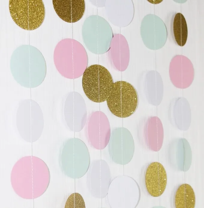 (2 шт./лот) розовая Золотая гирлянда на день рождения фото фон бумага занавеска