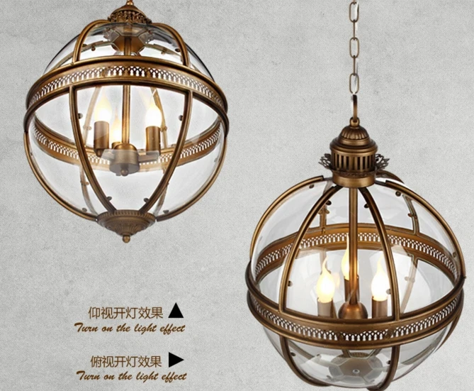 Винтажный подвесной светильник из кованого железа в виде шара лофта | Лампы и