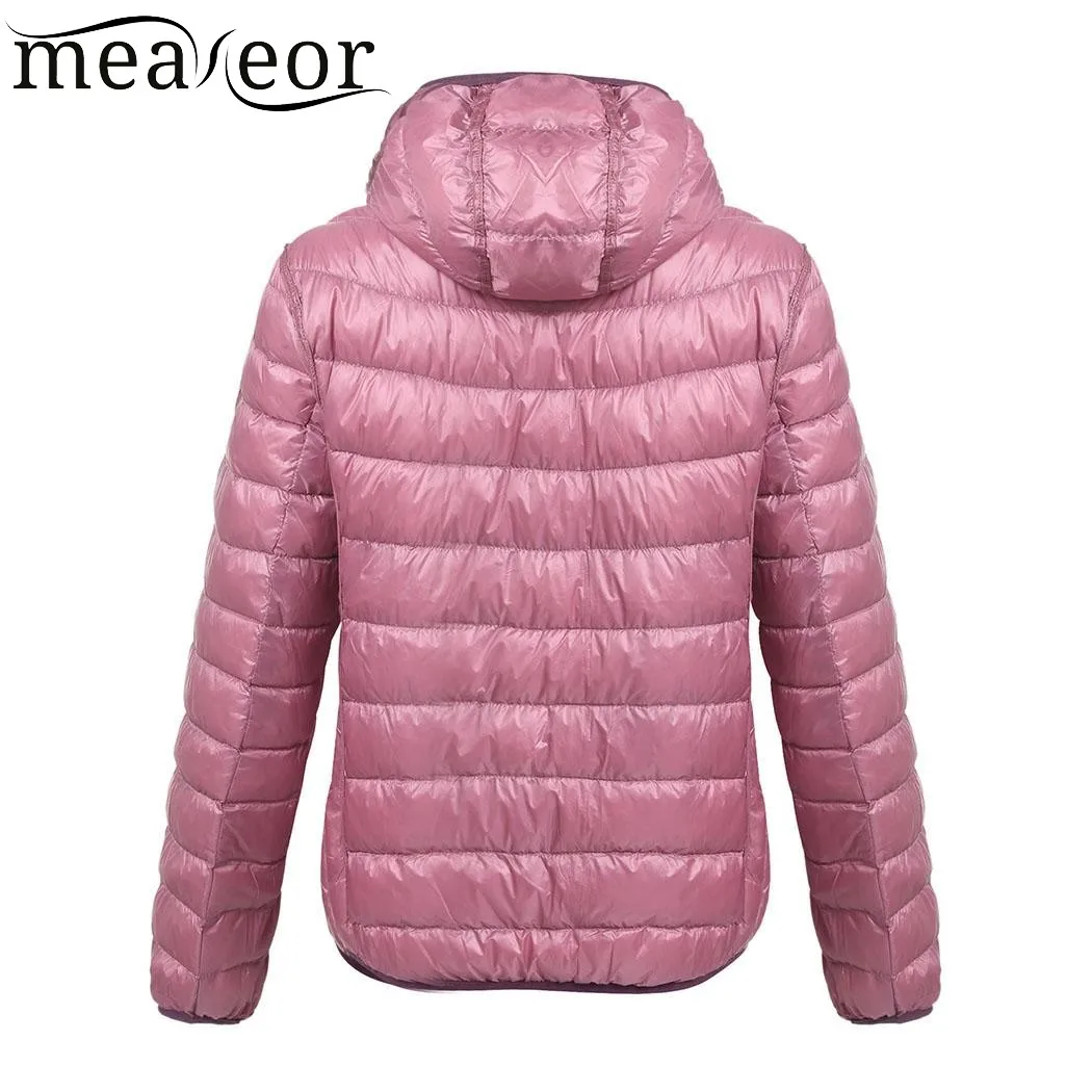 Meaneor женские теплые пальто куртки с капюшоном длинным рукавом на молнии легкий