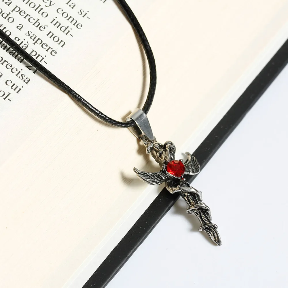 8 сезонов винтажное ожерелье с кулоном в виде меча Стразы мужское ювелирное