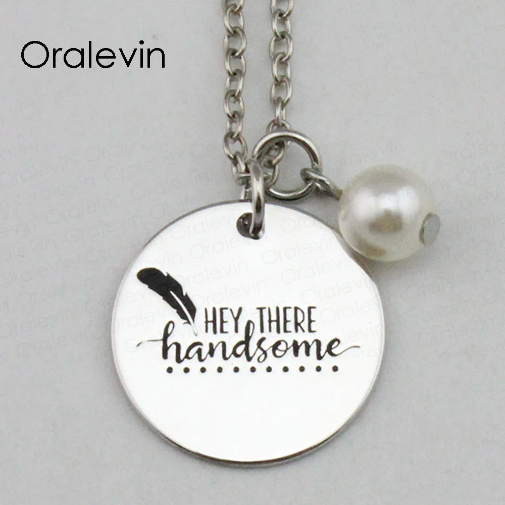 Эй там красивый вдохновляющий ручной штампованный гравировкой заказной кулон