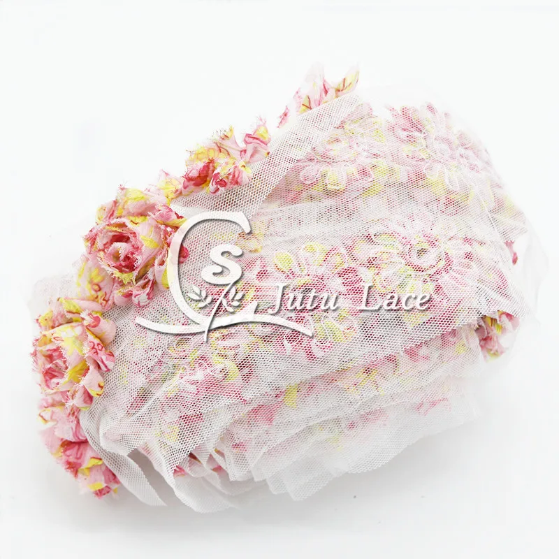 500 pcs/lot 1.5'' print mini Shabby Rose trim Flower rose Trim Wholesale Fabric | Аксессуары для одежды