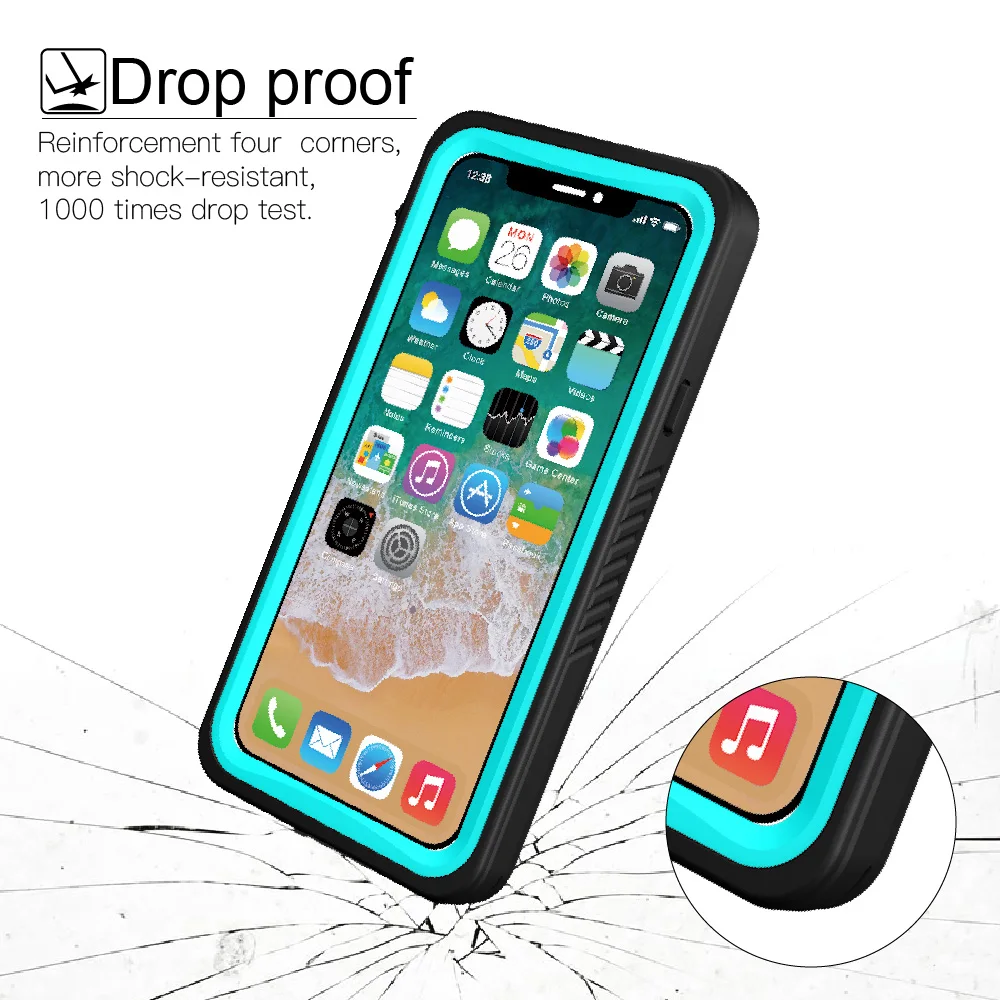 Водонепроницаемый Чехол IP68 для iPhone X ударопрочный грязеотталкивающий защитный