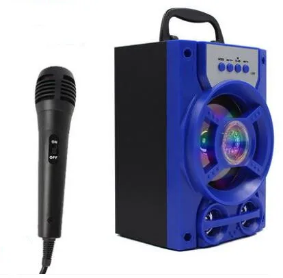 bluetooth мини динамик беспроводной динамик с очень громким звуком 16G карта сабвуфер с голосовой трубкой - Цвет: blue
