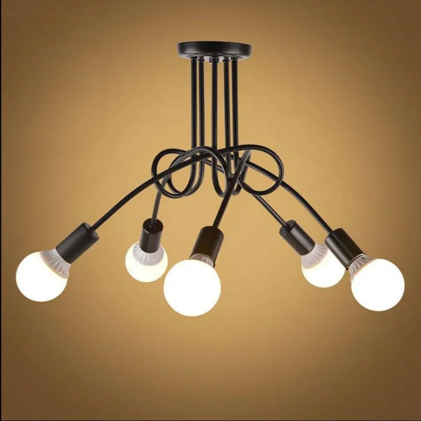 Винтаж Ретро светильник ing люстры лампы гладить искажен трубы потолочный