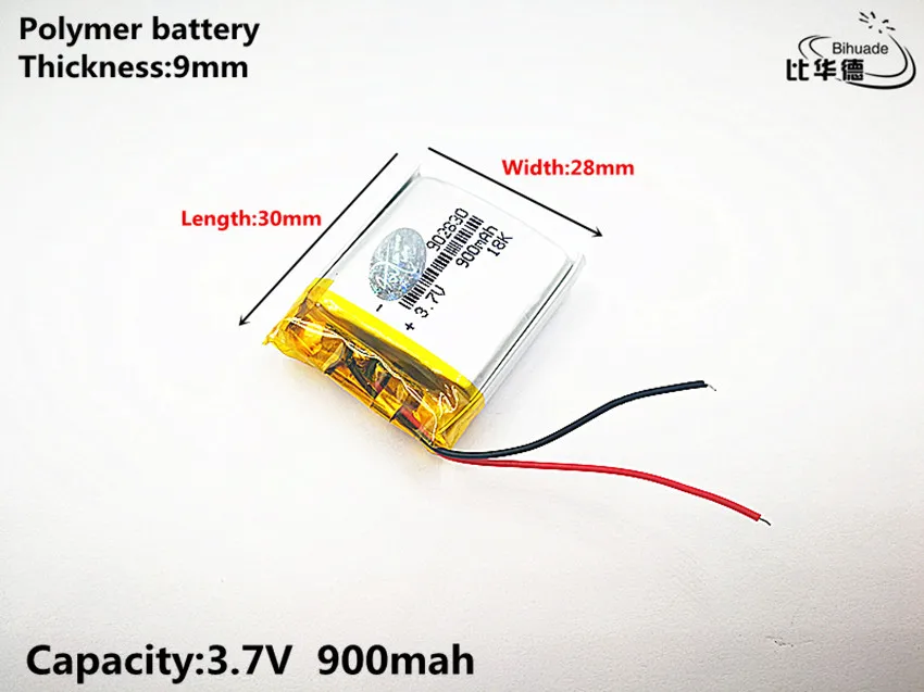 Хорошее качество 3 7 V 900 mAH 902830 полимерный литий ионный/литий ионный аккумулятор