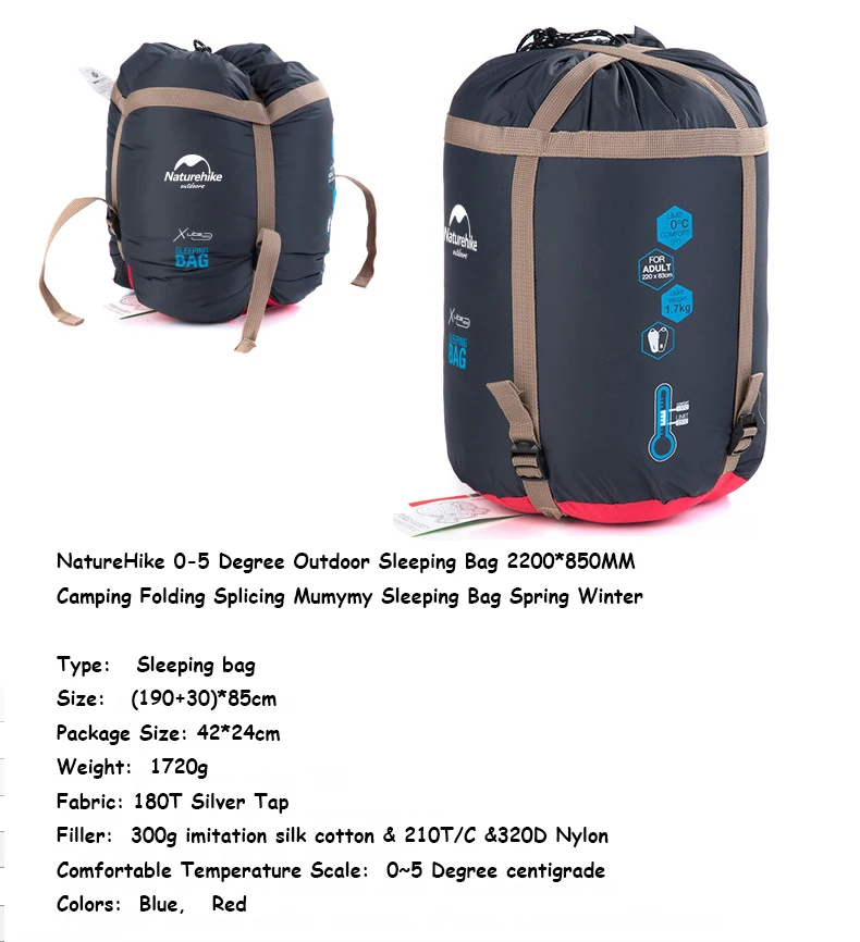 NatureHike Мумия спальный мешок кемпинг складной Сращивание Весна Зима 0-5 градусов NH15S001-S
