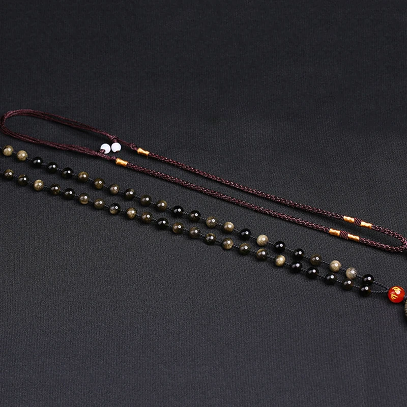 Подвески черного обсидиана из натурального золота высокого качества изящные