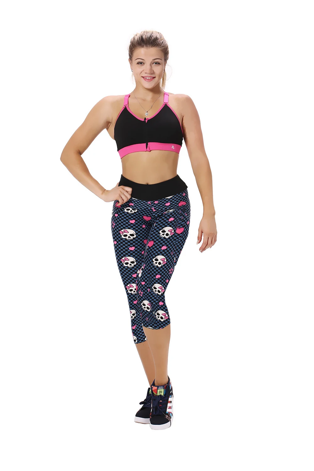 Горячие сексуальные новые Плюс Размер Женская мода Высокая талия череп печатных