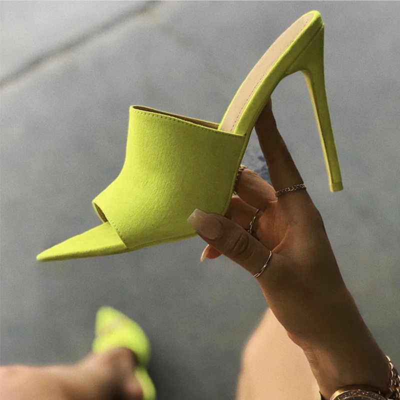 Туфли HIBISMIX женские на высоком тонком каблуке заостренный носок пикантные