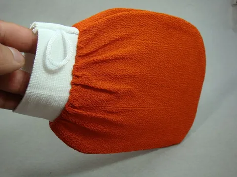 Оранжевая перчатка кесса, Турецкая ткань, отшелушивающая скраб-рукавица для ванной, Корейская перчатка