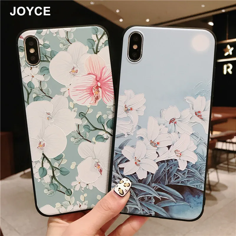 JOYCE Appl e ip7 p Мягкий ТПУ чехол для телефона iphone XS XSMAX XR 8X6 s plus цветочный