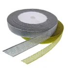 1 рулон, 25 ярдов в ширину, 12 дюйма, СеребрянаяЗолотая блестящая лента, подарочная упаковка, пояс, Рождественская лента для вечеринки, свадебного декора, 12 мм