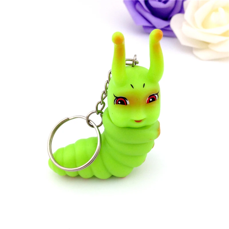 Бесплатная доставка брелок с зеленой гусеницей маленький подарок на Новый год 2017