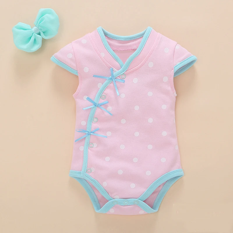 2017 боди для маленьких девочек Модный китайский стиль Одежда в горошек