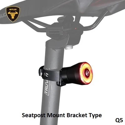 Q5 Seatpost Mount ANTUSI Q5 для велосипеда, задний легкие велосипедные работает на основе электромагнитной индукции от включения тормоза задний велосипедный USB подзарядка смарт-светодиодный флеш безопасности MTB Light - Цвет: Q5 Seatpost Mount